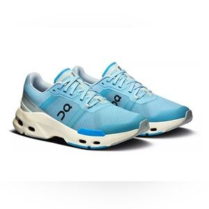 On Running Blue and White Athletic Shoes